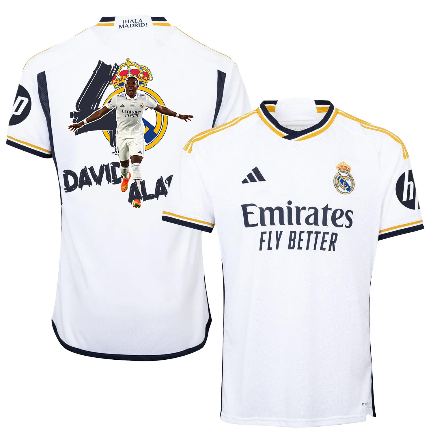 David Alaba 4 Real Madrid Fan Art 2023/24 Home Jersey – Men