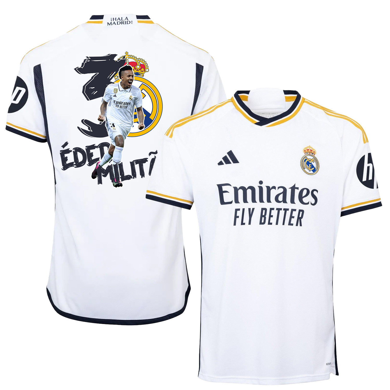 der Milito 3 Real Madrid Fan Art 2023/24 Home Jersey – Men