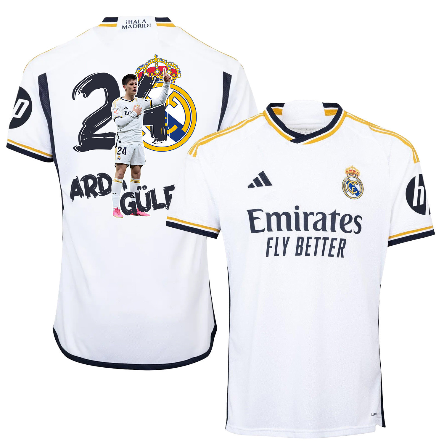 Arda Gler 24 Real Madrid Fan Art 2023/24 Home Jersey – Men