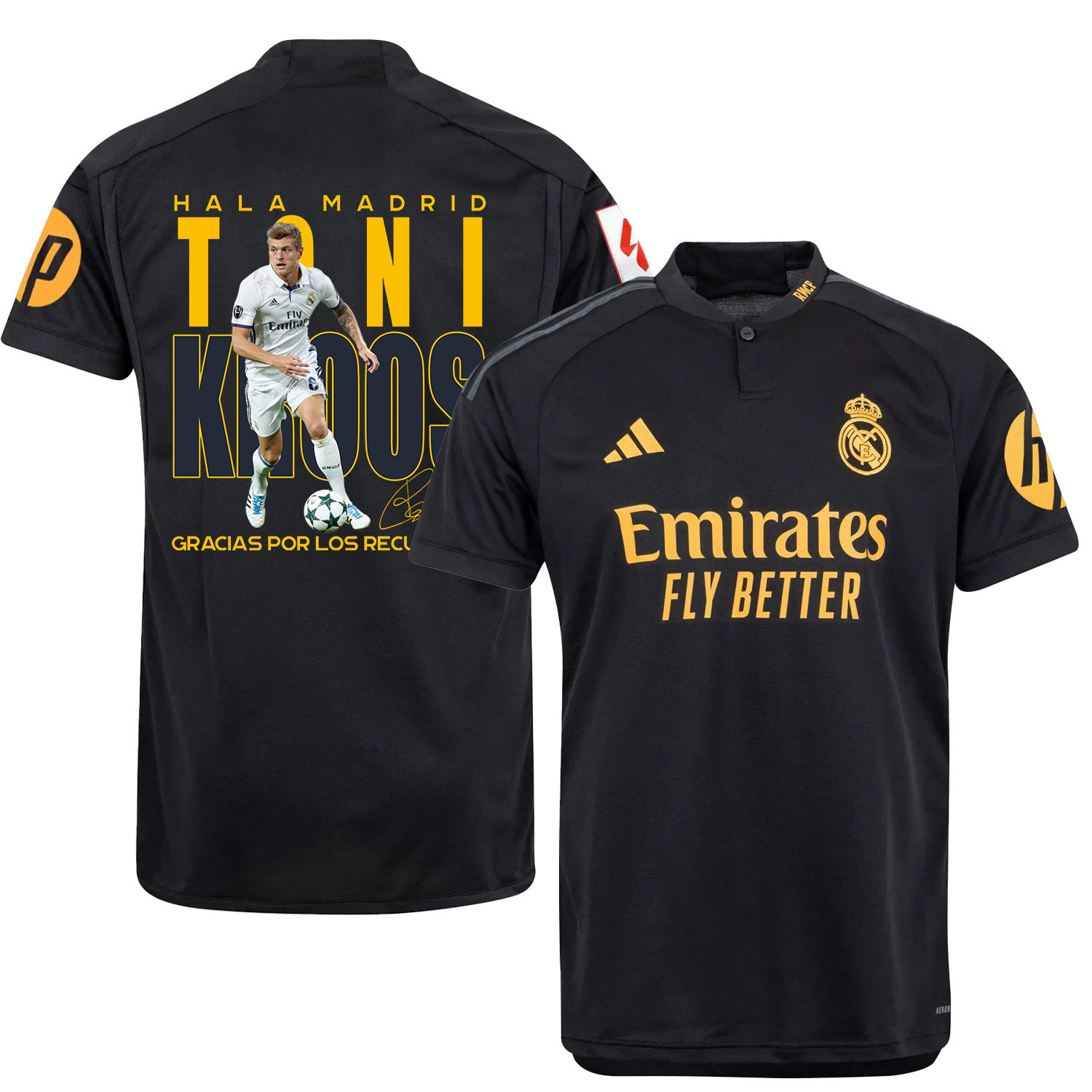Toni Kroos 8 Real Madrid Third Jersey Black Thank You For The Memories – LA LIGA Patch