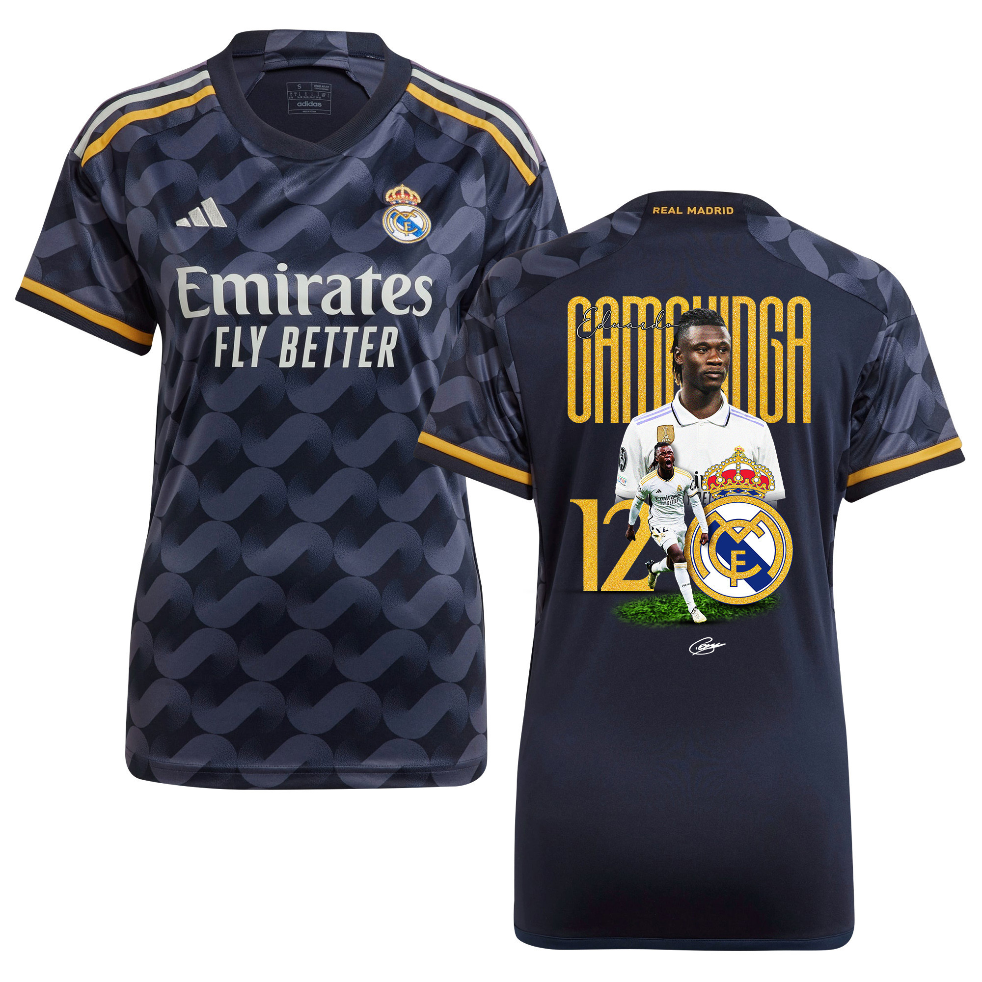 Eduardo Camavinga 12 Real Madrid 2023/24 Legacy Of A Legend Away Jersey – Women