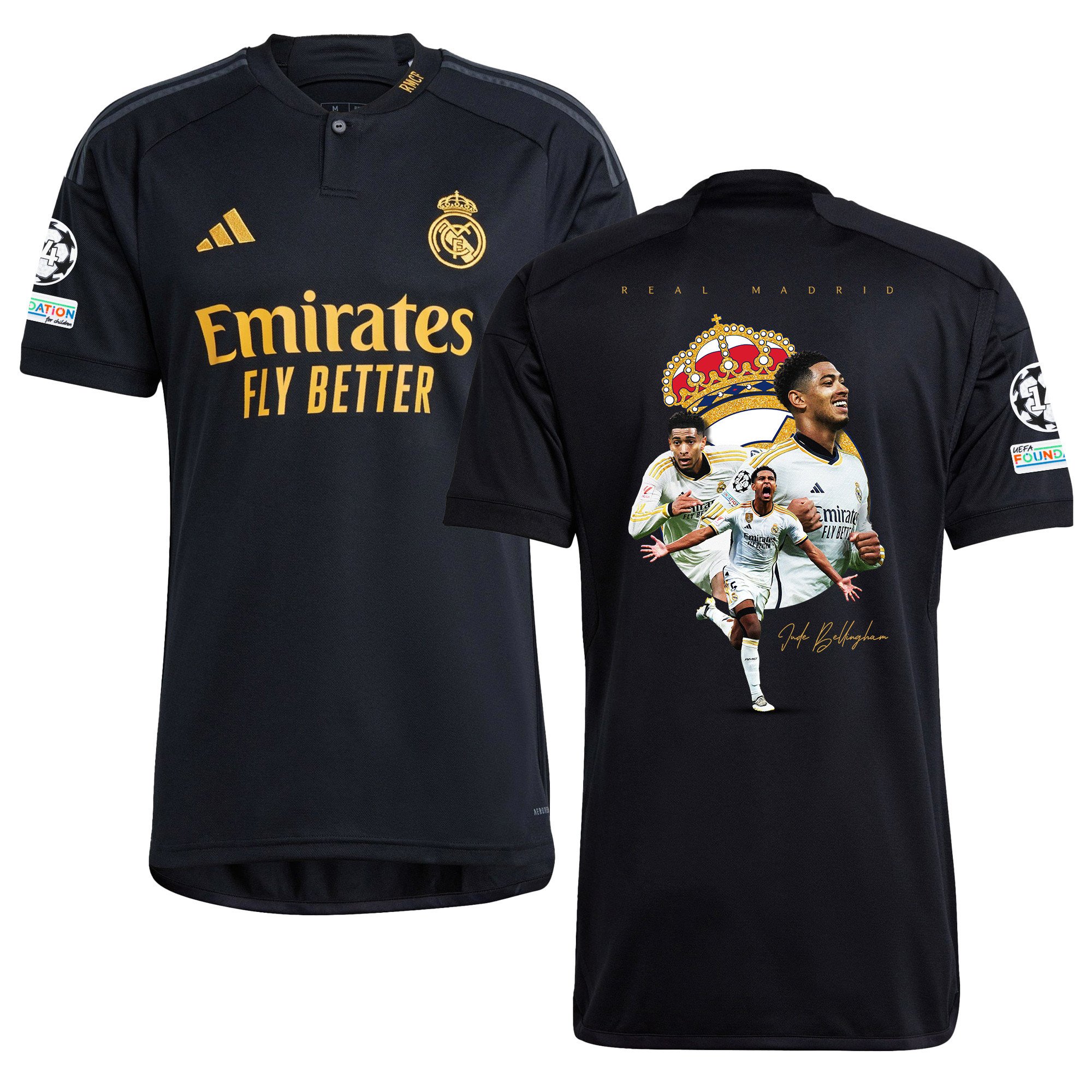 Jude Bellingham 5 Real Madrid 2023/24 Men Third Jersey – Best Moments, Black