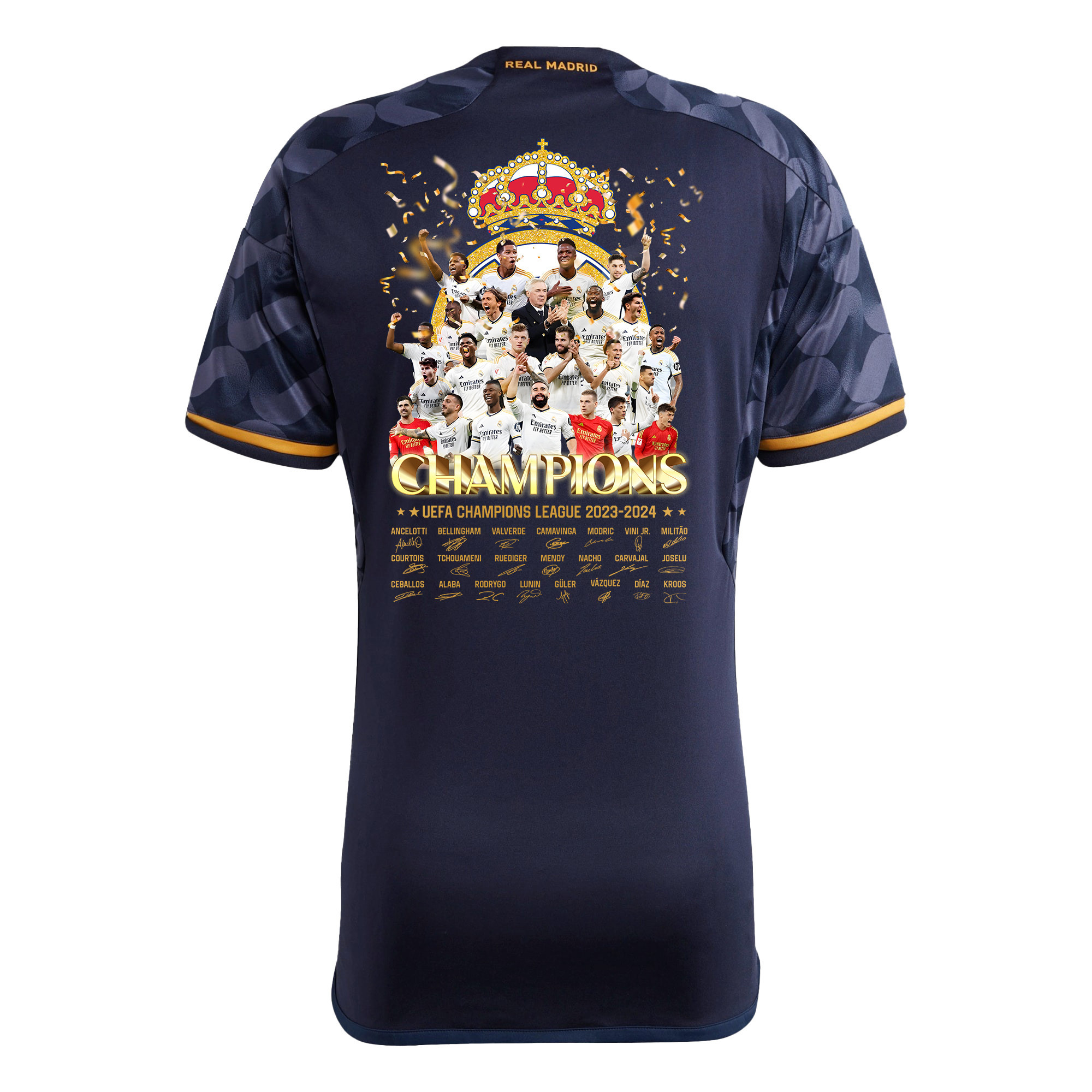 Real Madrid 15 Times Champions League 2023/24 Jersey Autographed – Men