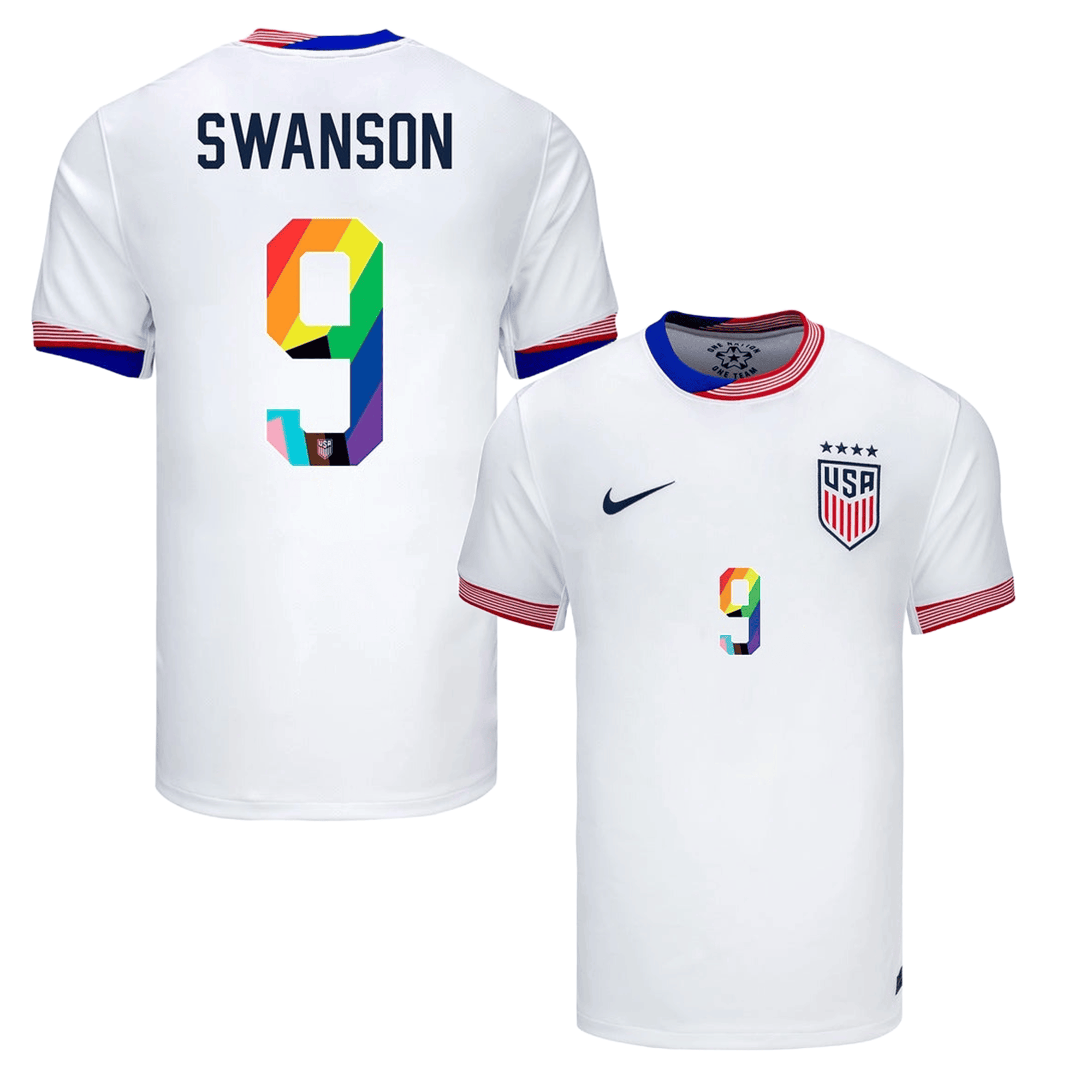 Mallory Swanson 9 USWNT 2024 Pride-Themed Home Jersey – Men