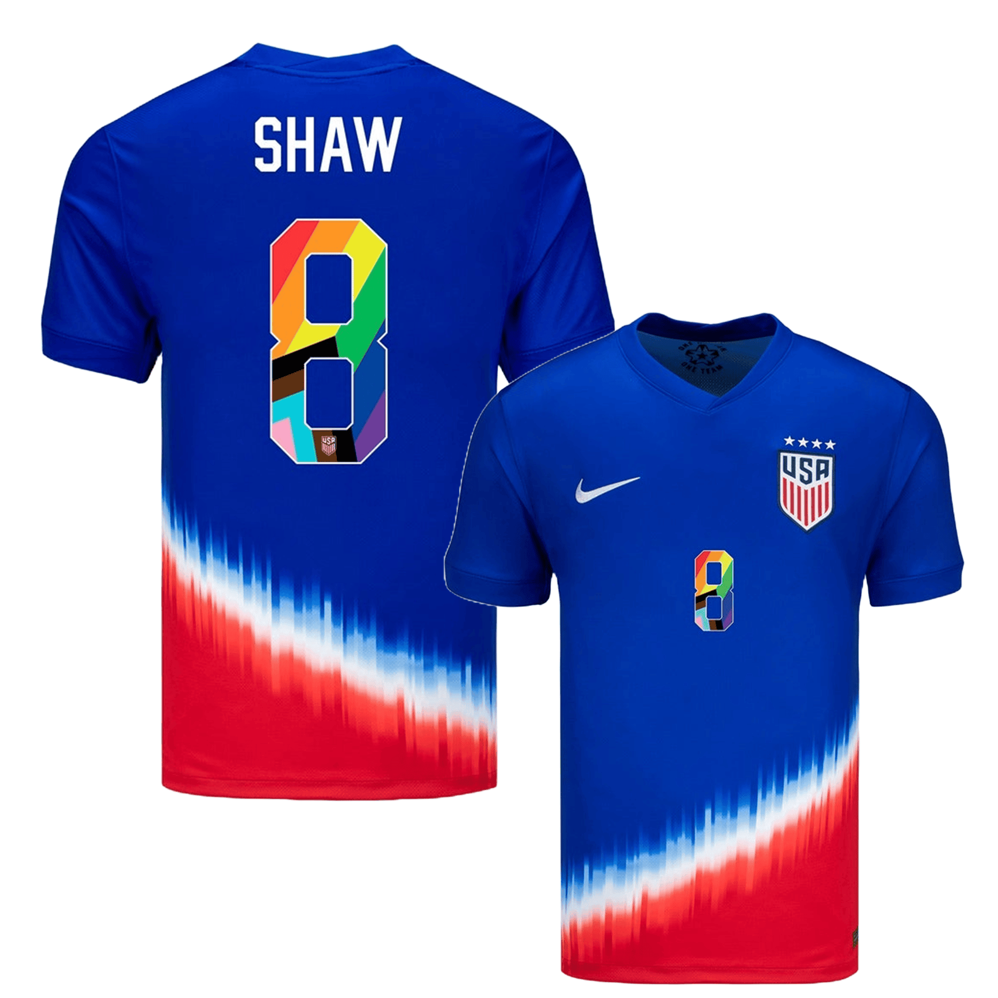 Jaedyn Shaw 8 USWNT 2024 Pride-Themed Away Jersey – Men