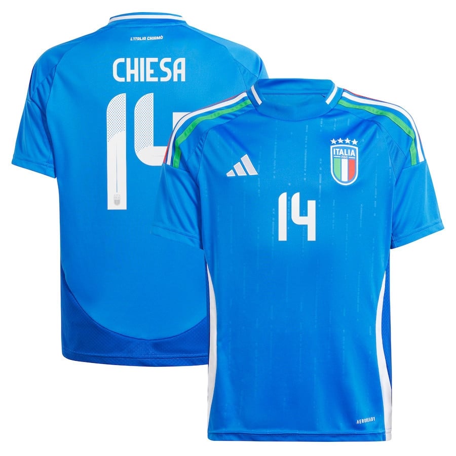 Federico Chiesa 14 Italy National Team 2024 Home YOUTH Jersey – Blue