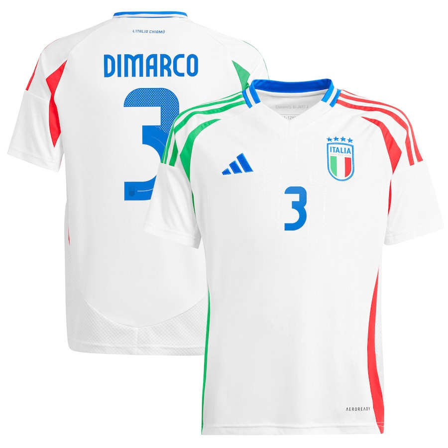 Federico Dimarco 3 Italy National Team 2024 Away YOUTH Jersey – White