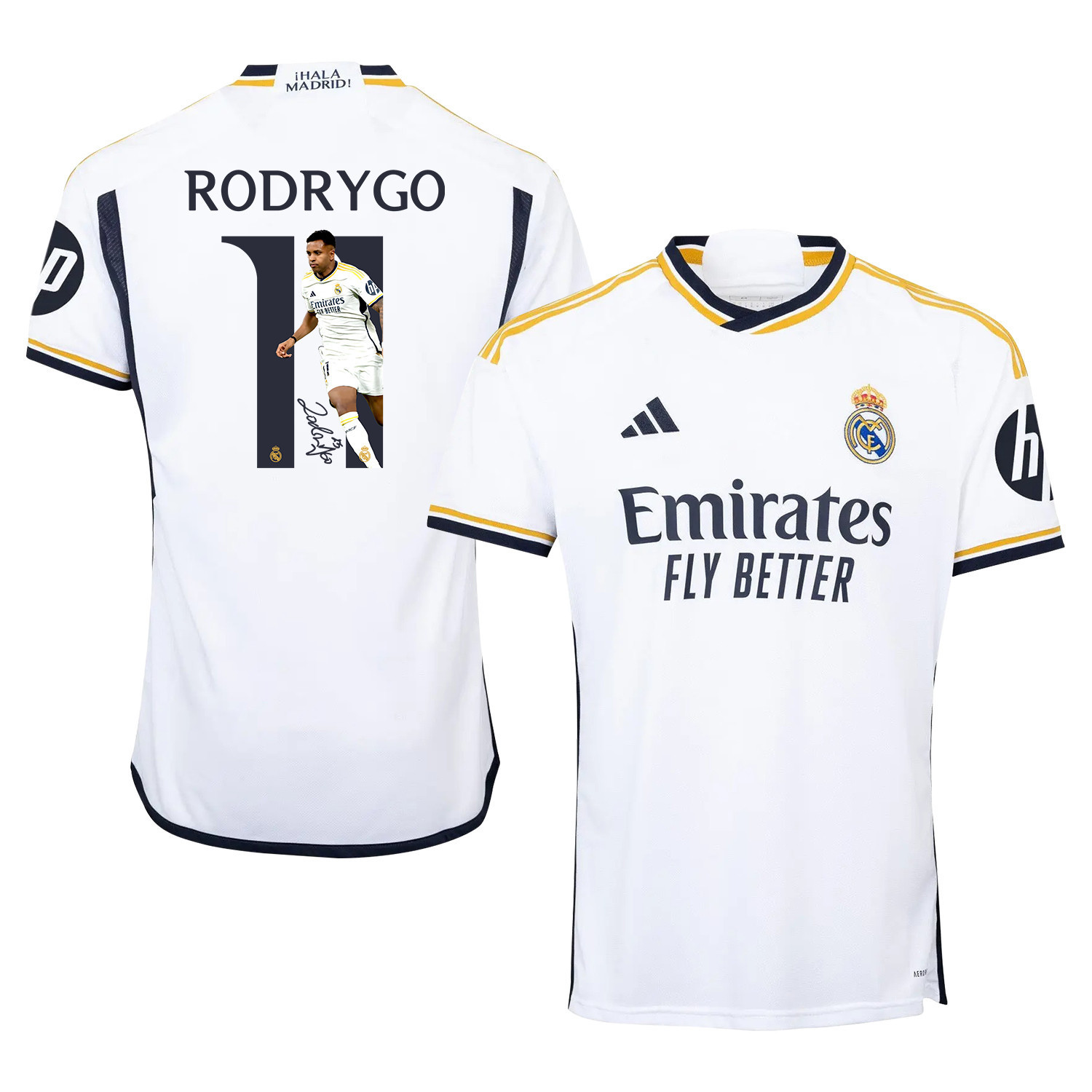 Rodrygo Goes 11 Real Madrid Home Jersey White 2023/24 – Signed Design