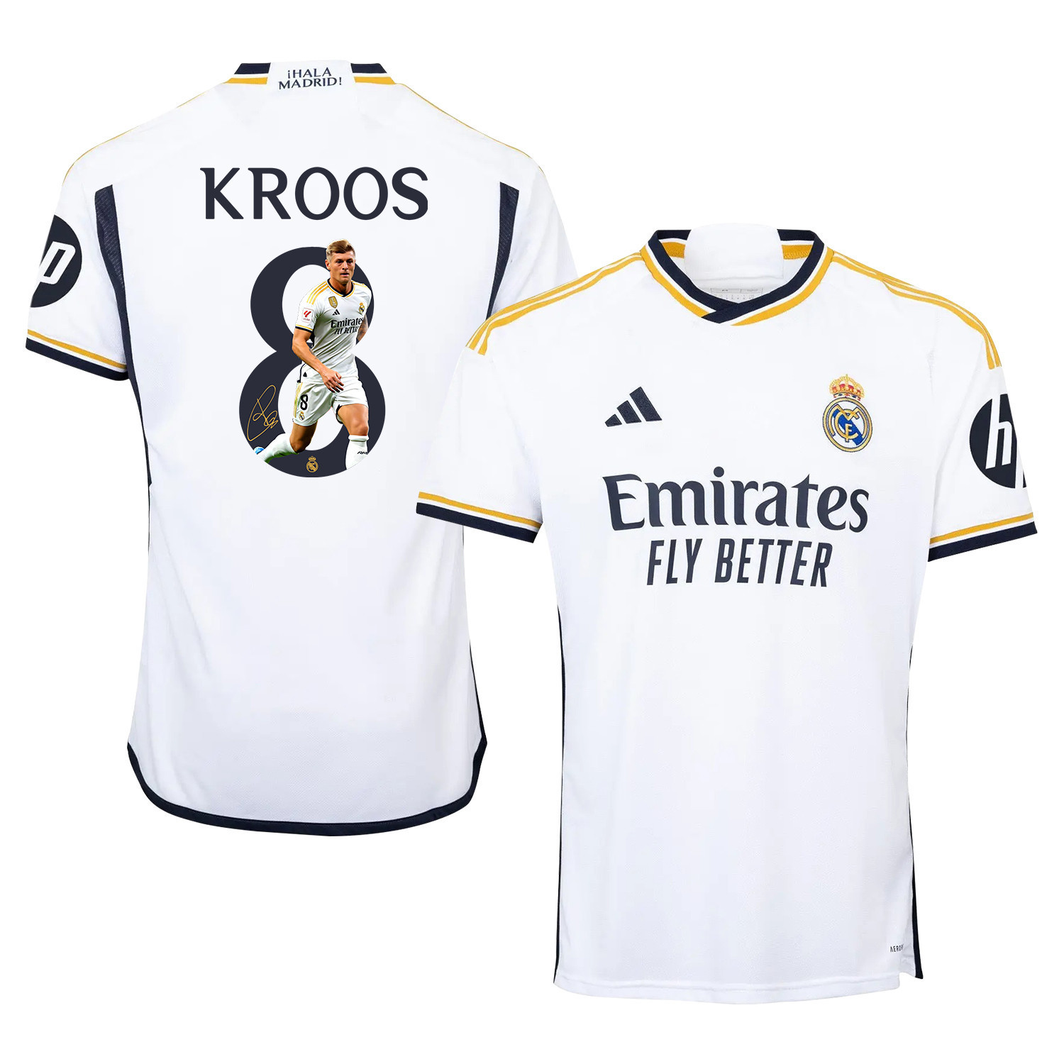 Toni Kroos 8 Real Madrid Home Jersey White 2023/24 – Signed Design