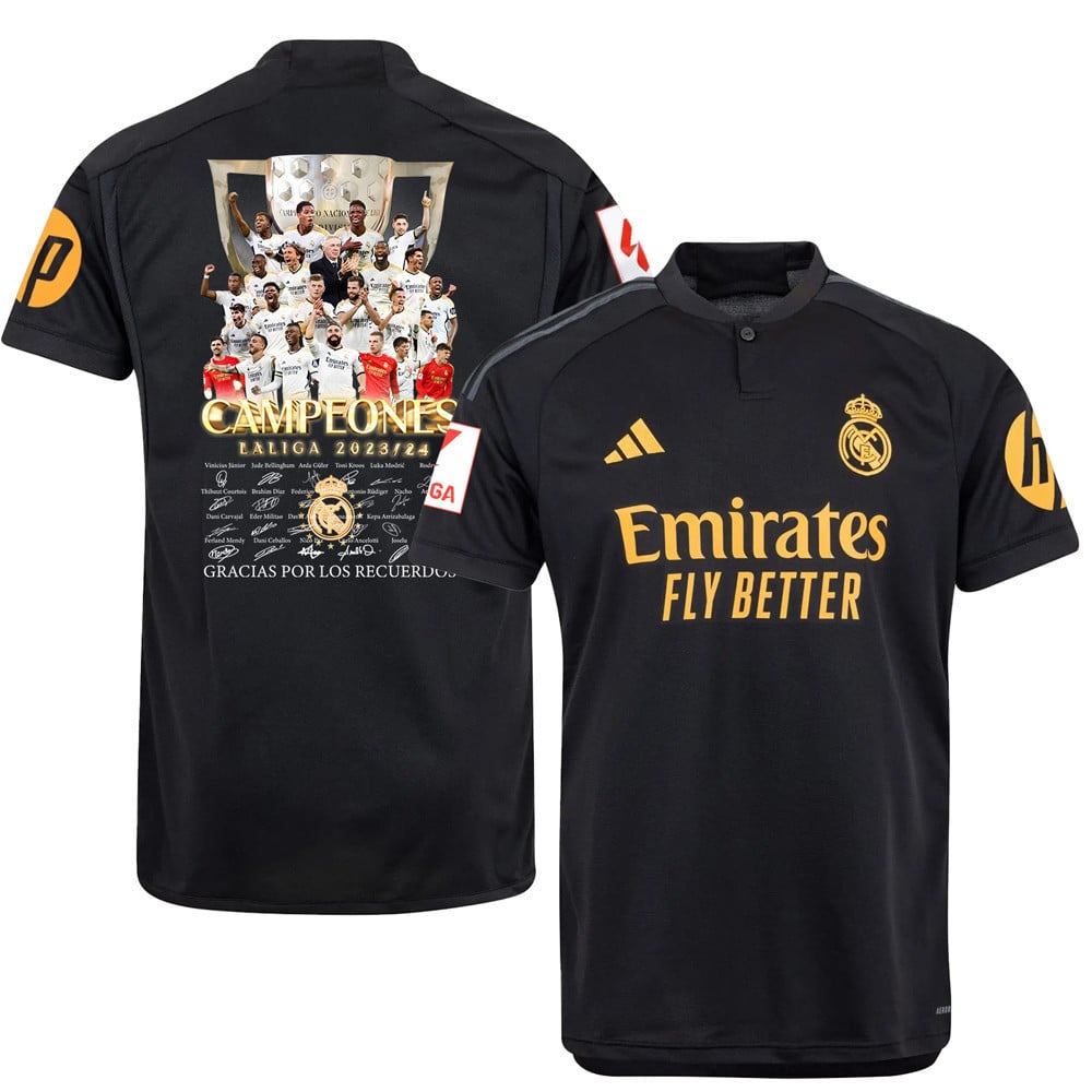 Real Madrid Third Jersey Black LaLiga Champions 2023/24 – LA LIGA Patch