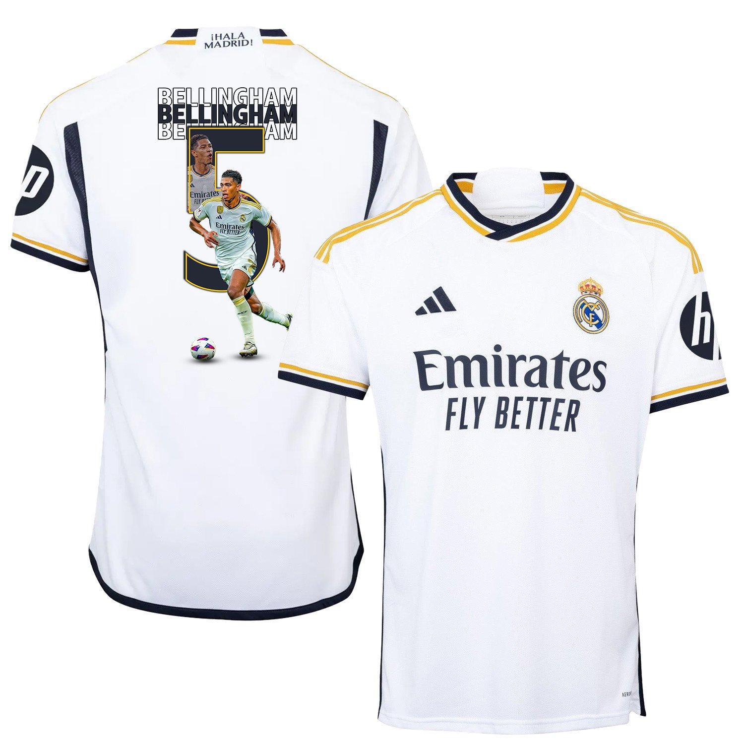 Jude Bellingham 5 Real Madrid Art Design 2023/24 Home Jersey – Men