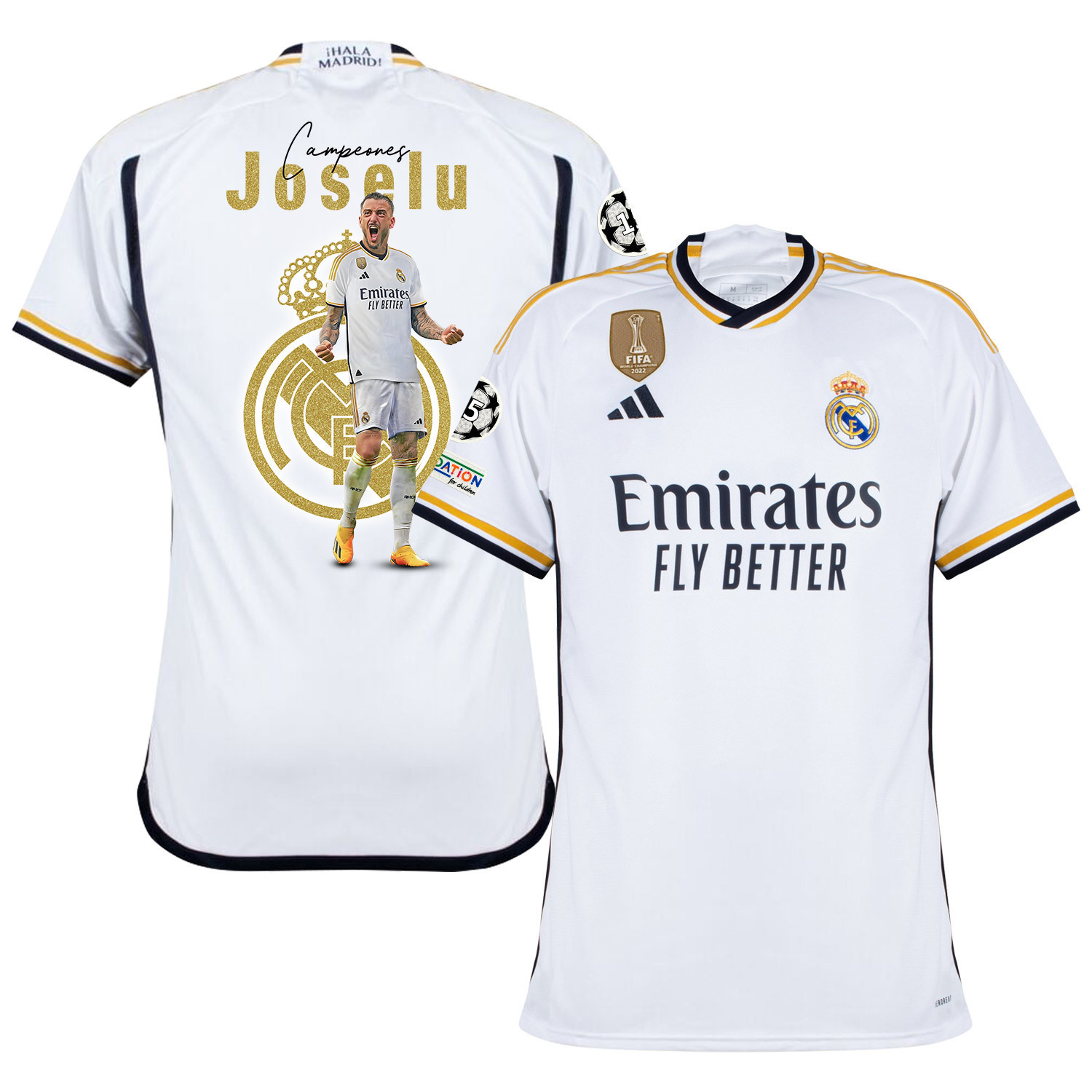 Joselu 14 Real Madrid Home Jersey 2023/24 – Men – UEFA Patch