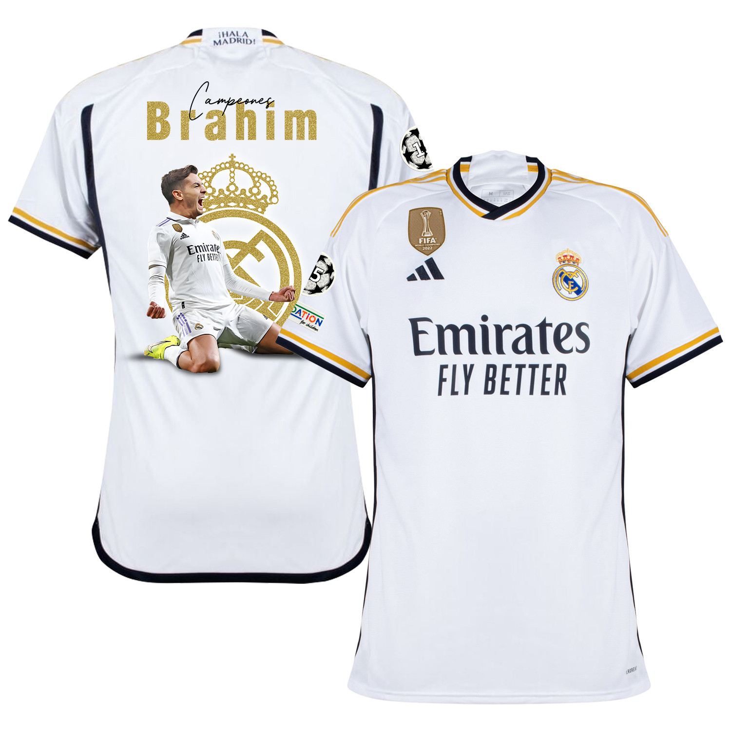 Brahim Daz 21 Real Madrid Home Jersey 2023/24 – Men – UEFA Patch