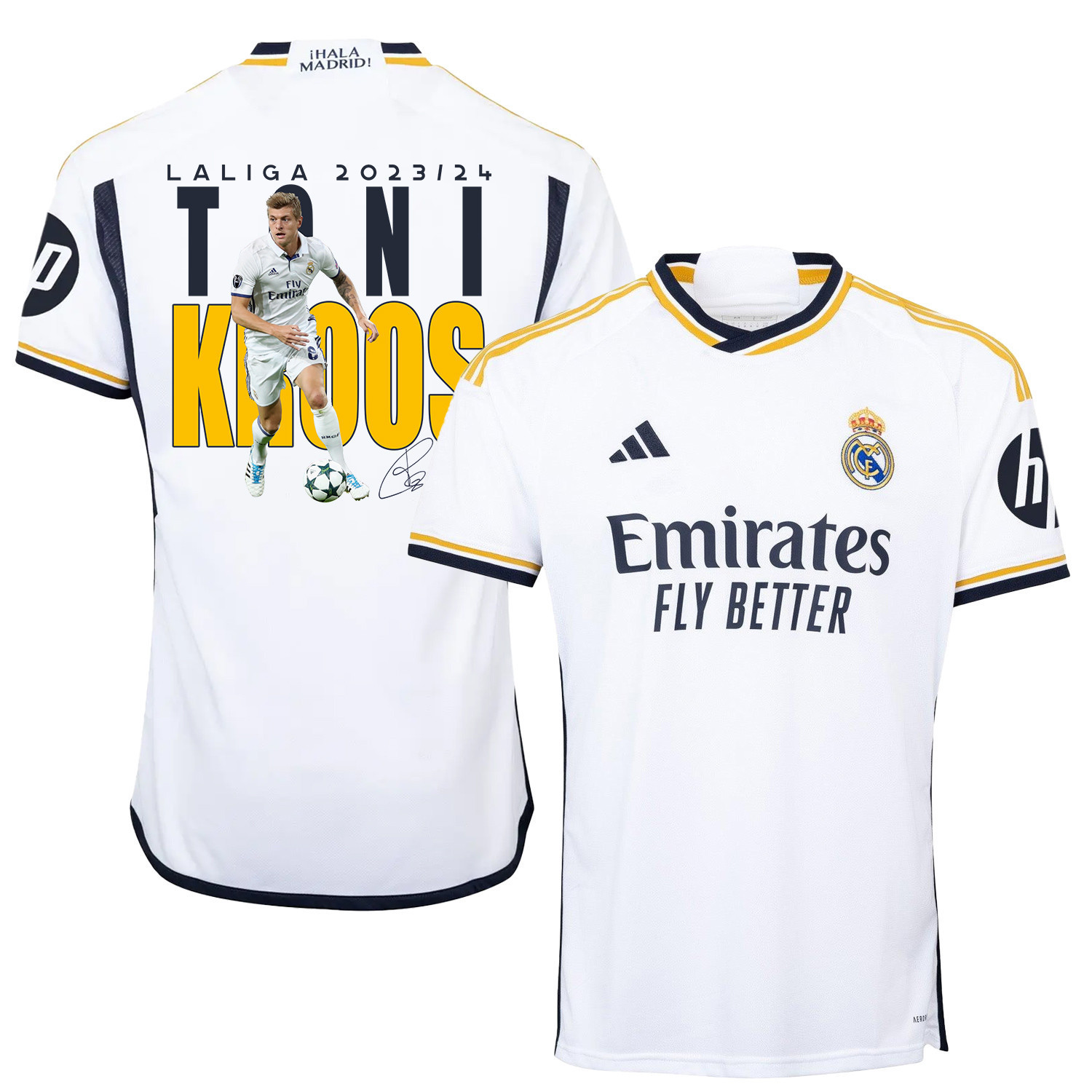 Toni Kroos 8 Real Madrid Home Jersey White LaLiga 2023/24 – Signed Design