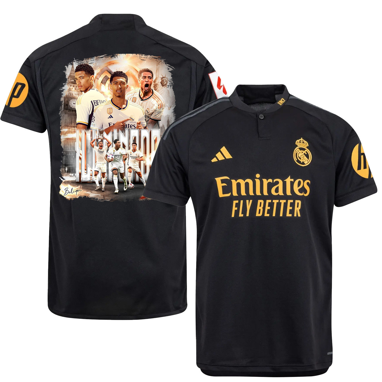 Jude Bellingham 5 Real Madrid Third Jersey Black 2023/24 – LA LIGA Patch