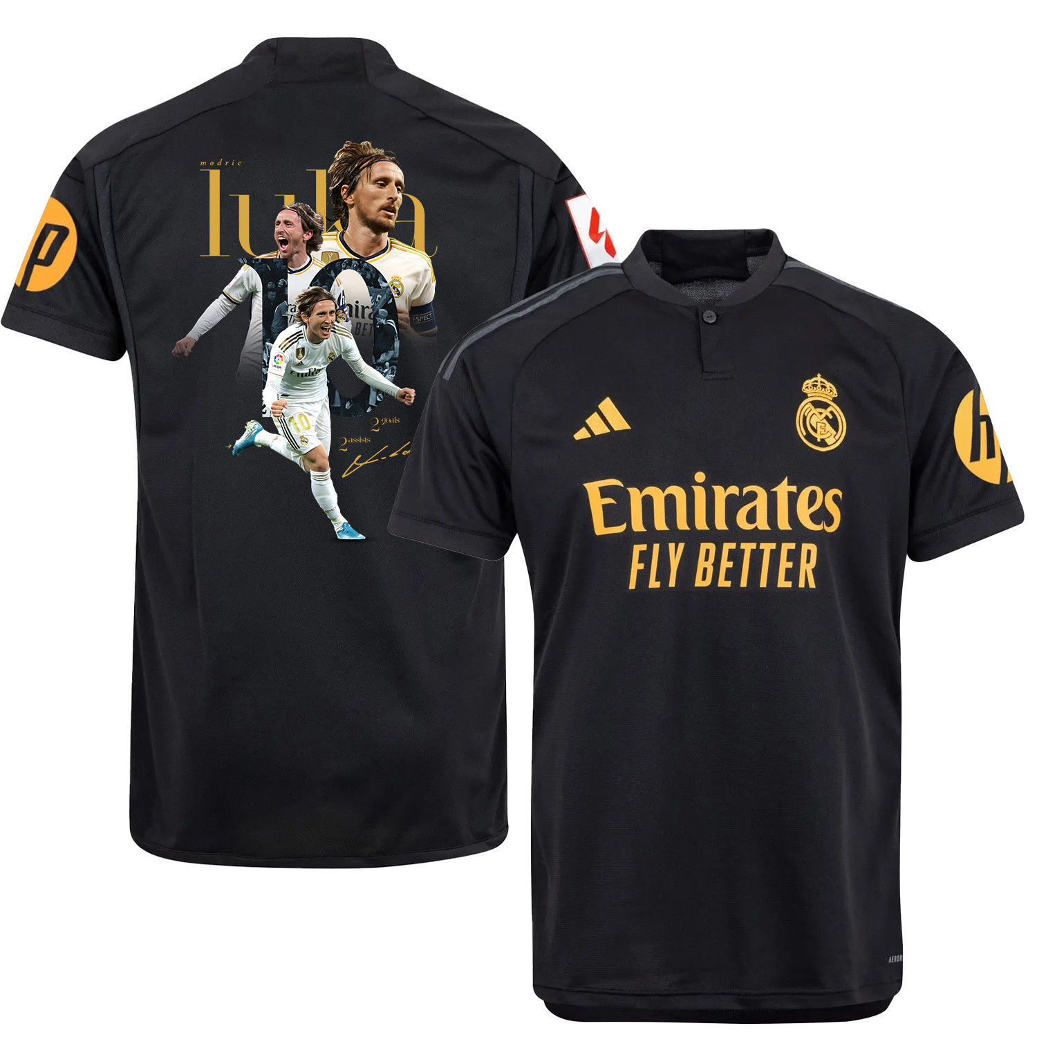 Luka Modric 10 Real Madrid Third Jersey Black Achievements 2023/24 – LA LIGA Patch