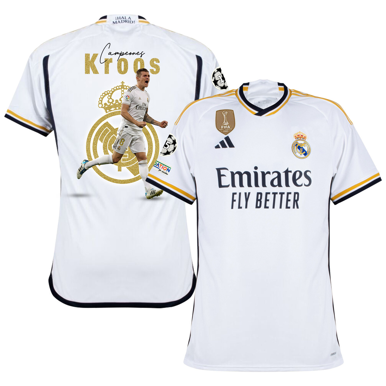 Toni Kroos 8 Real Madrid Home Jersey 2023/24 – Men – UEFA Patch