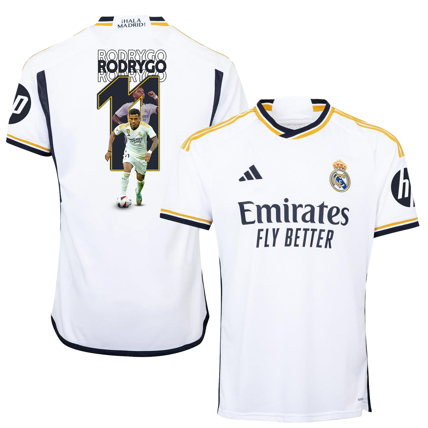 Rodrygo 11 Real Madrid Art Design 2023/24 Home Jersey – Men