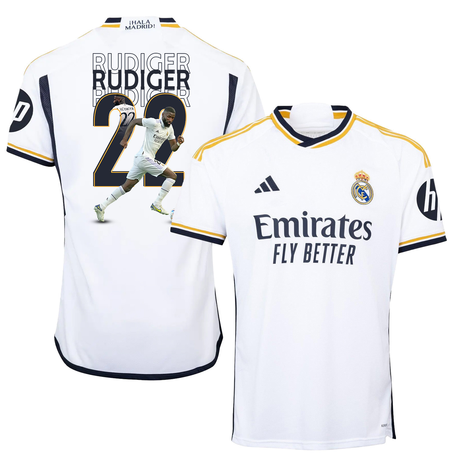 Antonio Rdiger 22 Real Madrid Home Jersey White Fan Art