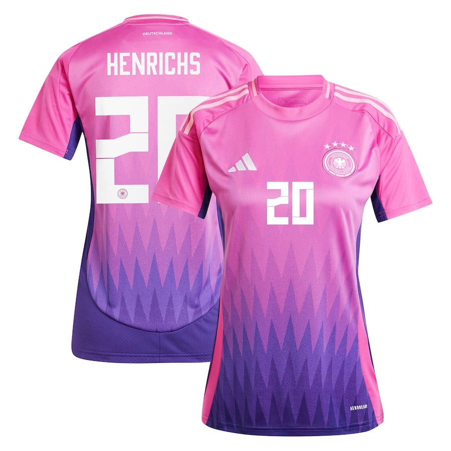 Benjamin Henrichs 20 Germany National Team 2024 Away Women Jersey – Pink