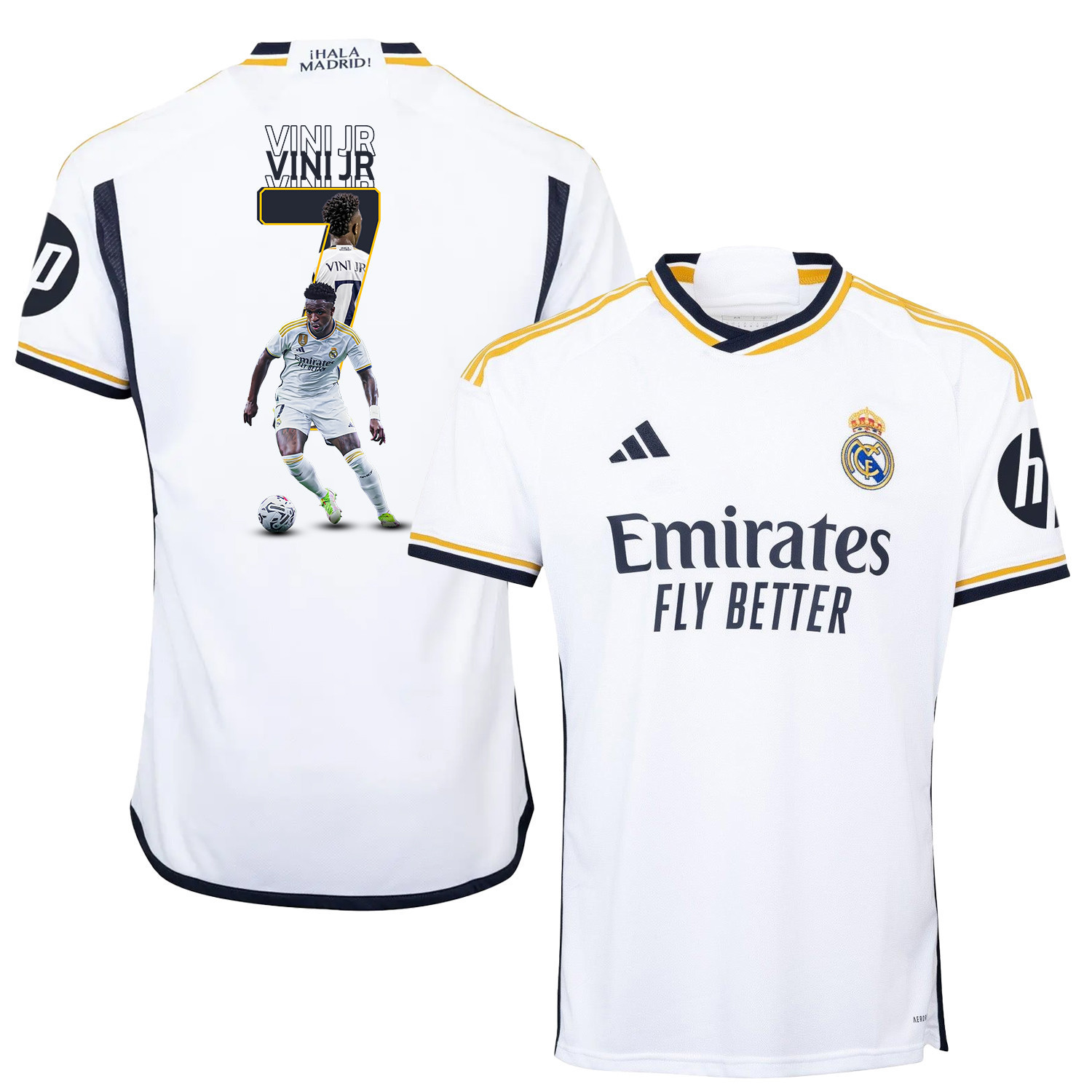 Vincius Jnior 7 Real Madrid Home Jersey White Fan Art