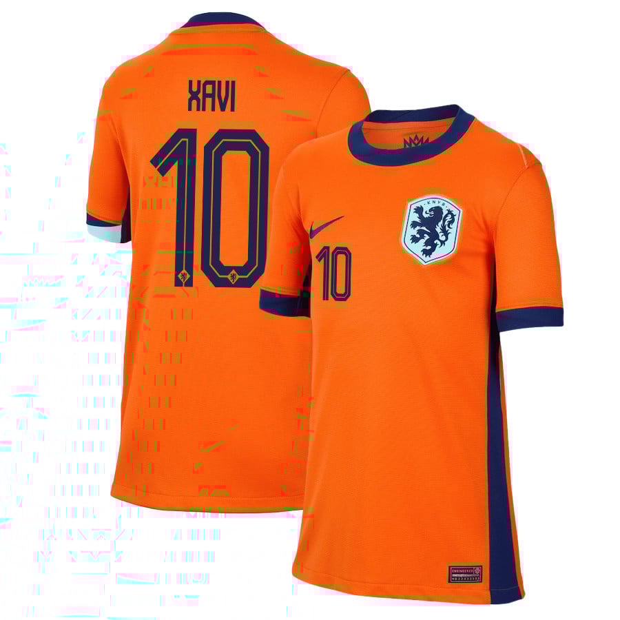 Xavi Simons 10 Netherlands National Team 2024/25 Home YOUTH Jersey – Orange