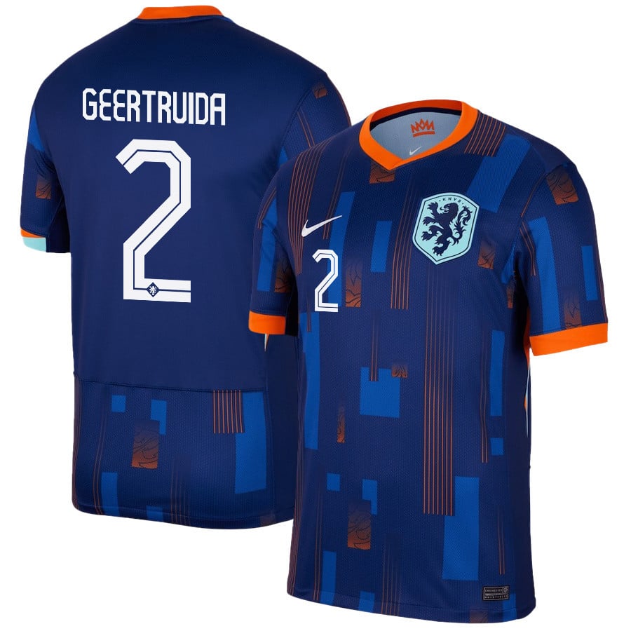 Lutsharel Geertruida 2 Netherlands National Team 2024/25 Away Men Jersey – Navy
