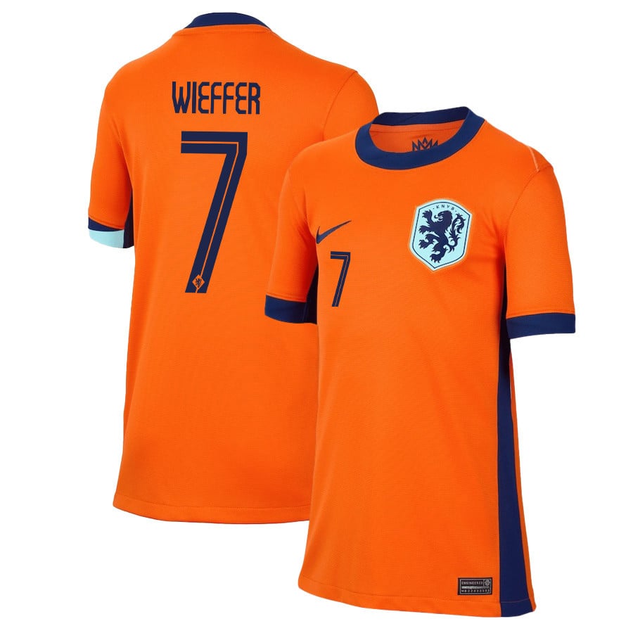 Mats Wieffer 7 Netherlands National Team 2024/25 Home YOUTH Jersey – Orange