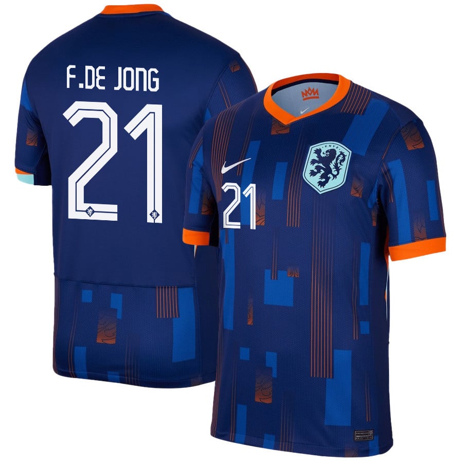 Frenkie de Jong 21 Netherlands National Team 2024/25 Away Men Jersey – Navy