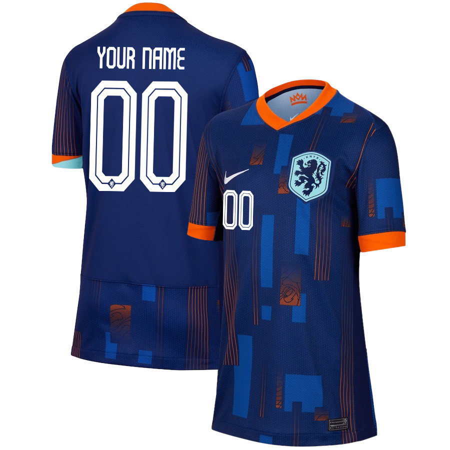 Netherlands National Team 2024/25 Away YOUTH Custom Jersey – Navy