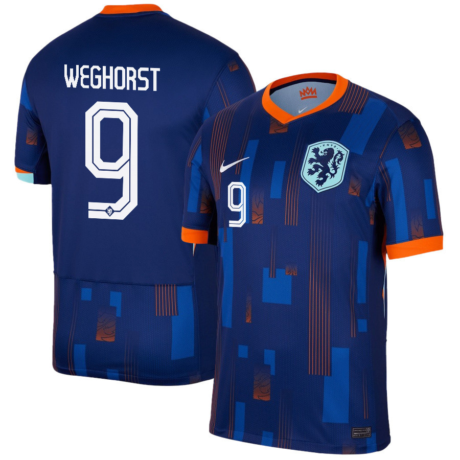 Wout Weghorst 9 Netherlands National Team 2024/25 Away Men Jersey – Navy