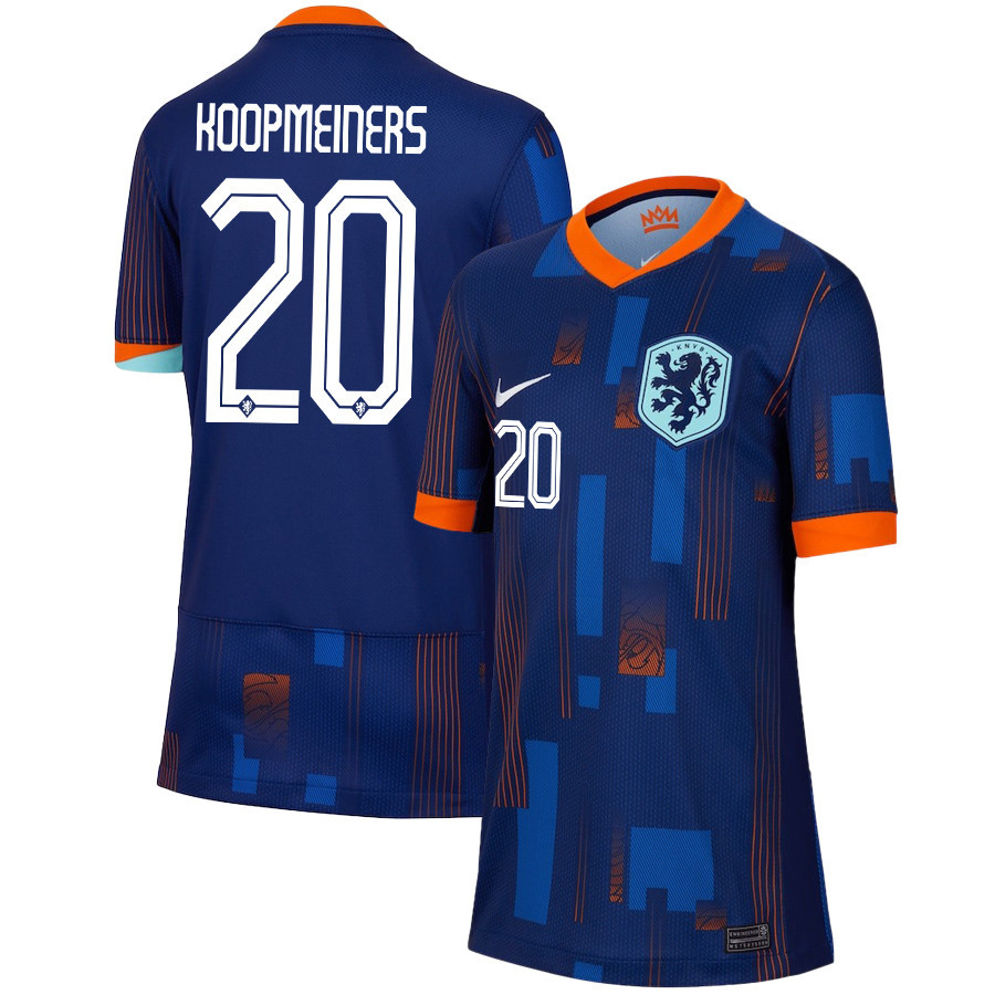 Teun Koopmeiners 20 Netherlands National Team 2024/25 Away YOUTH Jersey – Navy