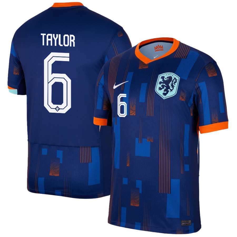 Kenneth Taylor 6 Netherlands National Team 2024/25 Away Men Jersey – Navy