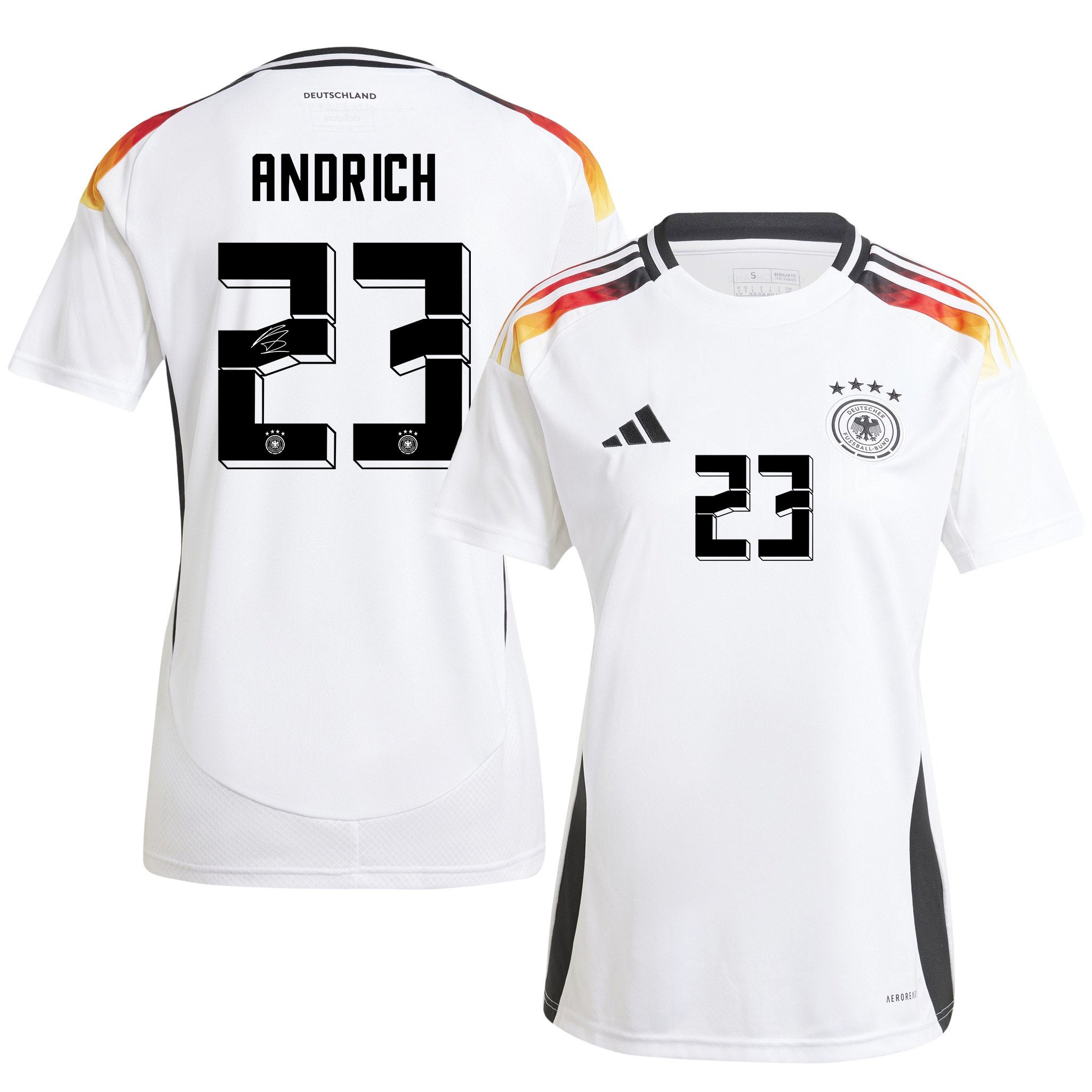 Robert Andrich 23 Signed Germany National Team 2024/25 Home Jersey Autographed – Women