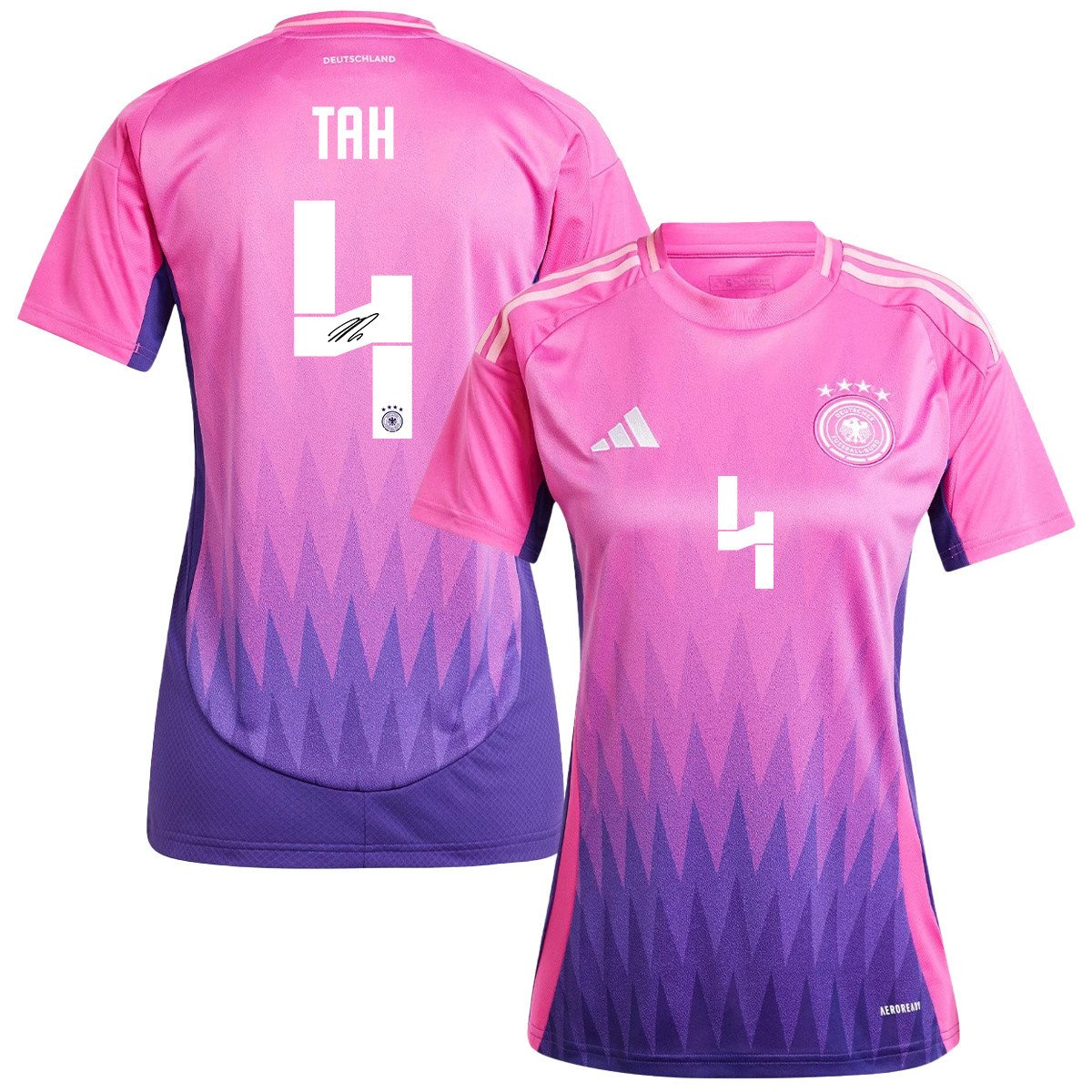 Jonathan Tah 4 Signed Germany National Team 2024/25 Away Jersey Autographed – Women