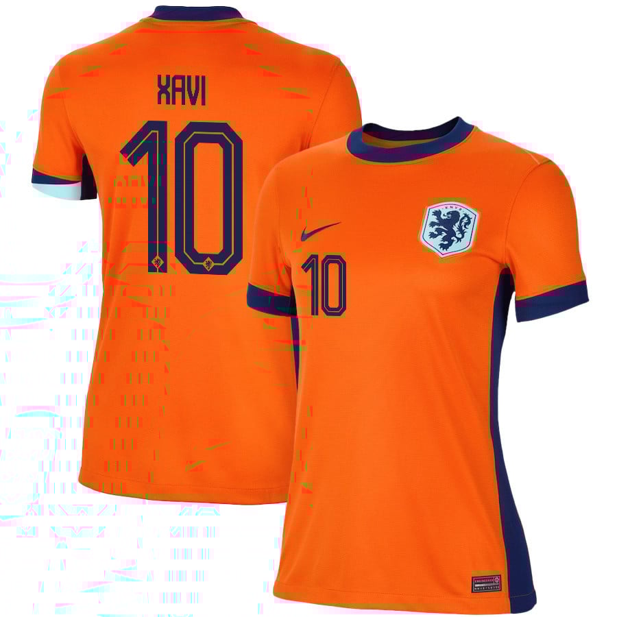 Xavi Simons 10 Netherlands National Team 2024/25 Home WOMEN Jersey – Orange
