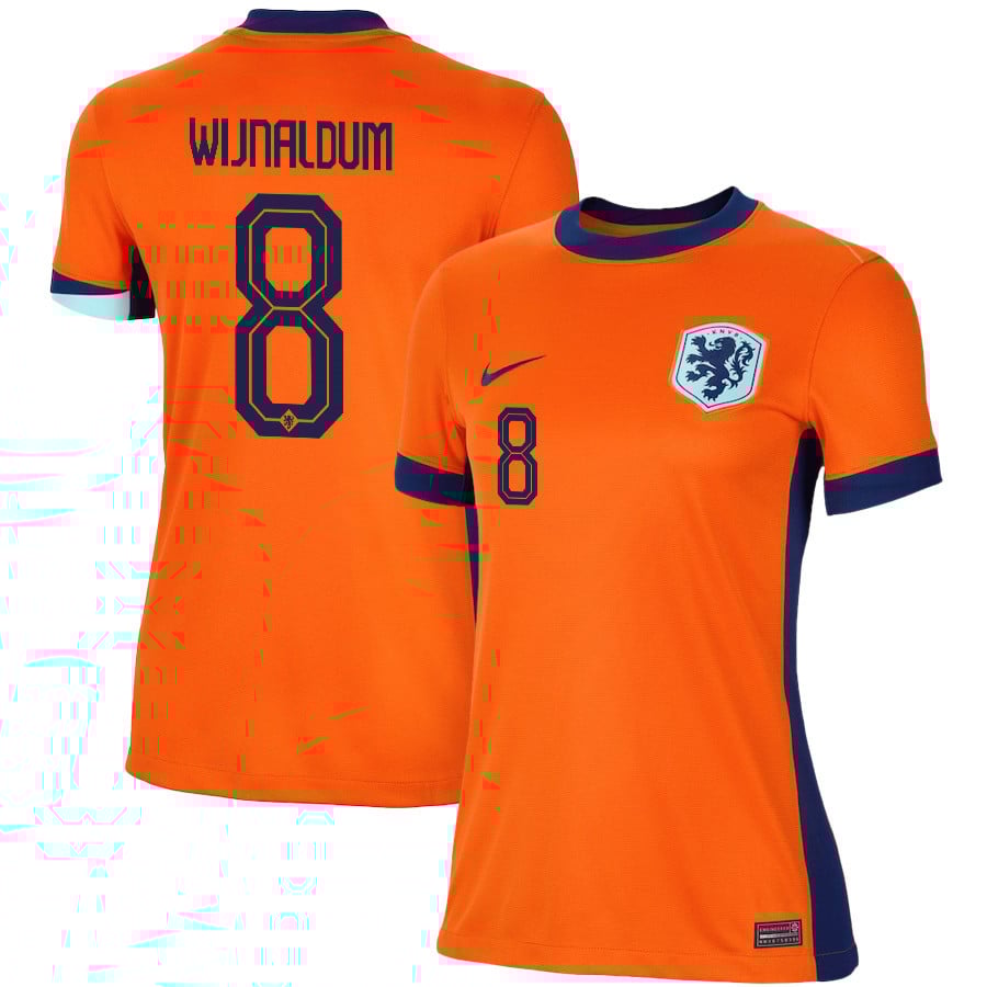 Georginio Wijnaldum 8 Netherlands National Team 2024/25 Home WOMEN Jersey – Orange