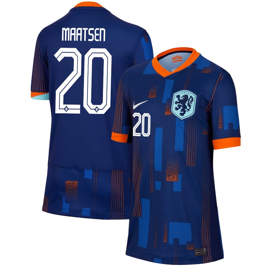 Ian Maatsen 20 Netherlands National Team 2024/25 Away YOUTH Jersey – Navy