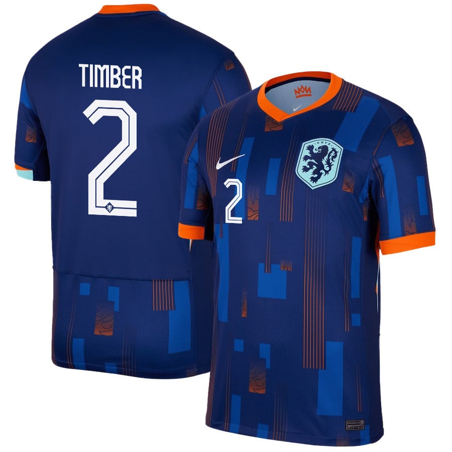 Jurrin Timber 2 Netherlands National Team 2024/25 Away Men Jersey – Navy