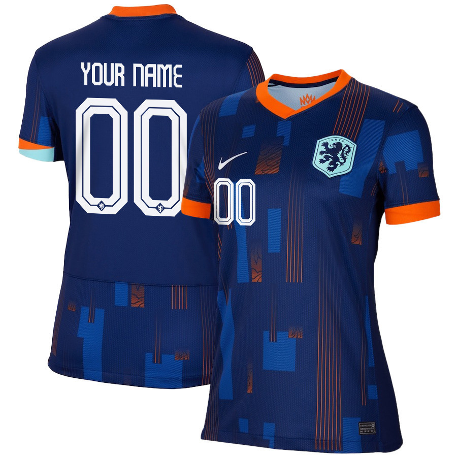 Netherlands National Team 2024/25 Away Custom WOMEN Jersey – Navy