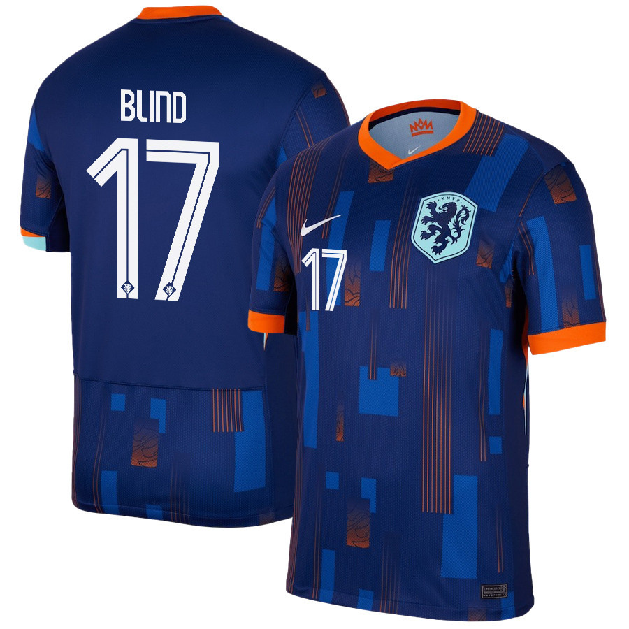 Daley Blind 17 Netherlands National Team 2024/25 Away Men Jersey – Navy