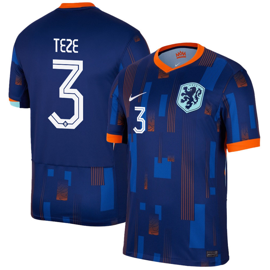 Jordan Teze 3 Netherlands National Team 2024/25 Away Men Jersey – Navy