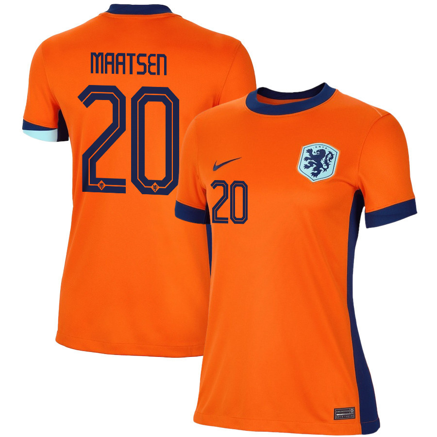 Ian Maatsen 20 Netherlands National Team 2024/25 Home WOMEN Jersey – Orange
