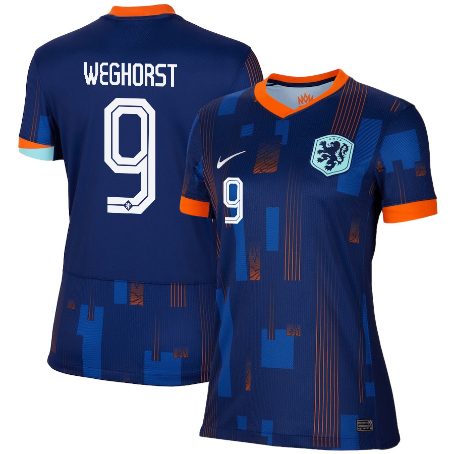 Wout Weghorst 9 Netherlands National Team 2024/25 Away WOMEN Jersey – Navy