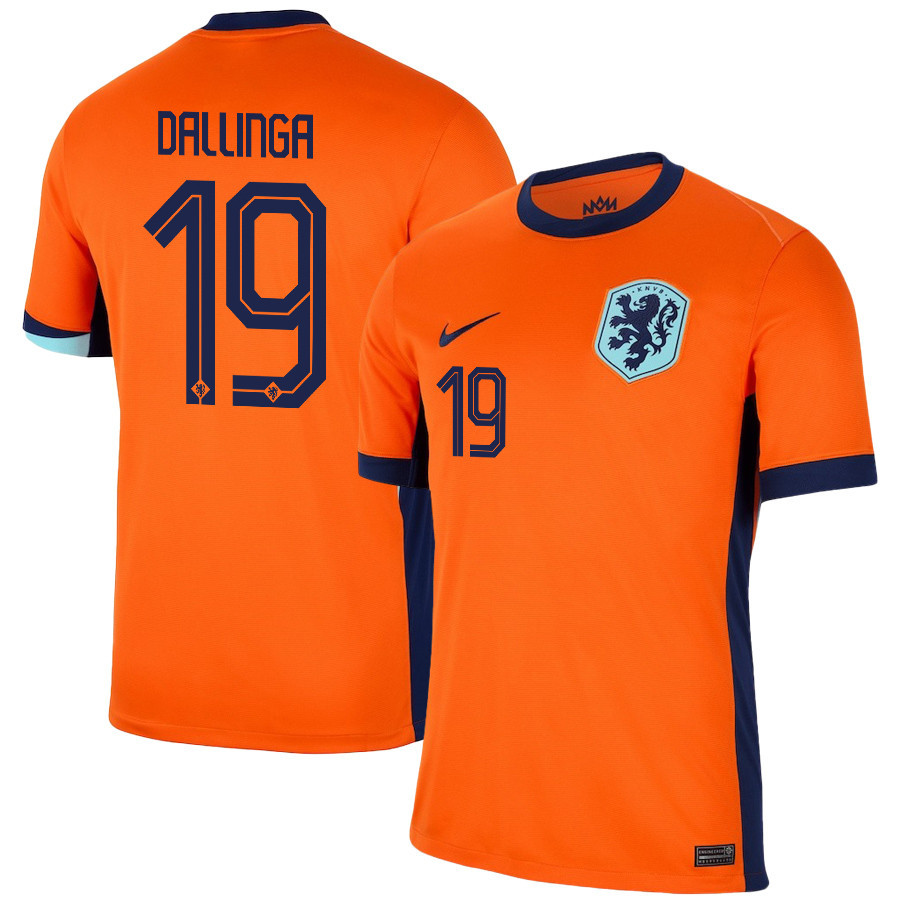 Thijs Dallinga 19 Netherlands National Team 2024/25 Home Men Jersey – Orange