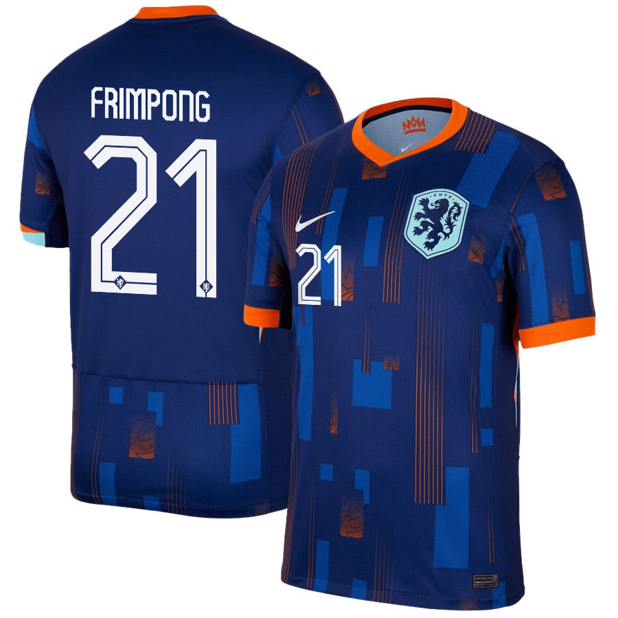 Jeremie Frimpong 21 Netherlands National Team 2024/25 Away Men Jersey – Navy