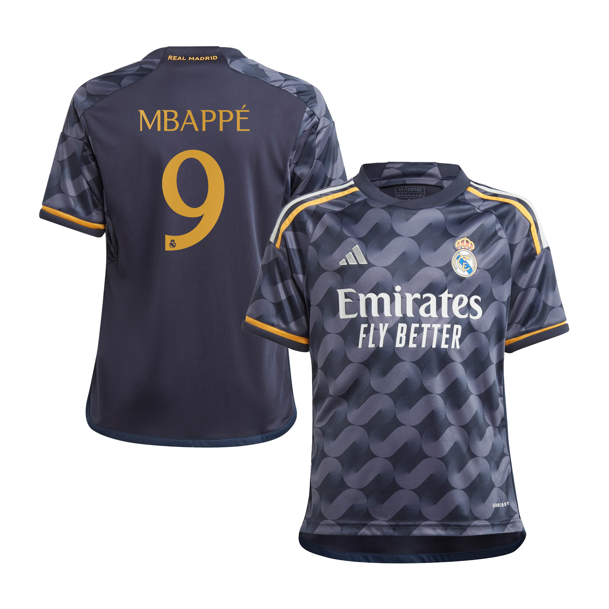 Kylian Mbapp 9 Real Madrid 2023/24 YOUTH Away Jersey – Black