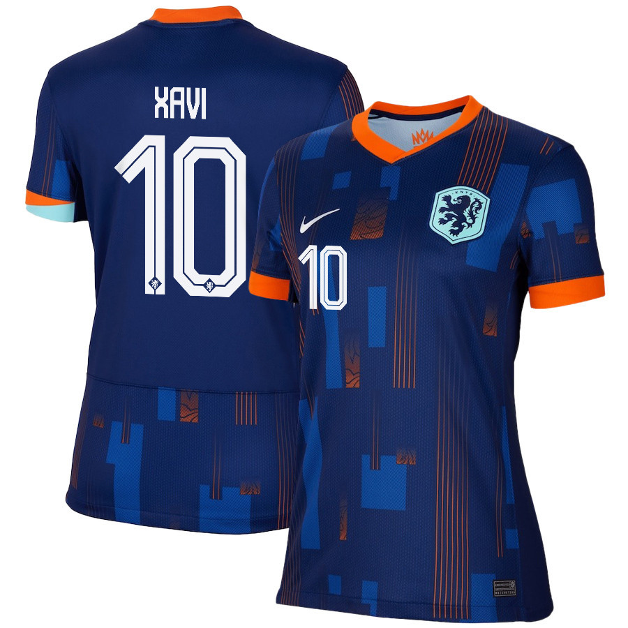 Xavi Simons 10 Netherlands National Team 2024/25 Away WOMEN Jersey – Navy
