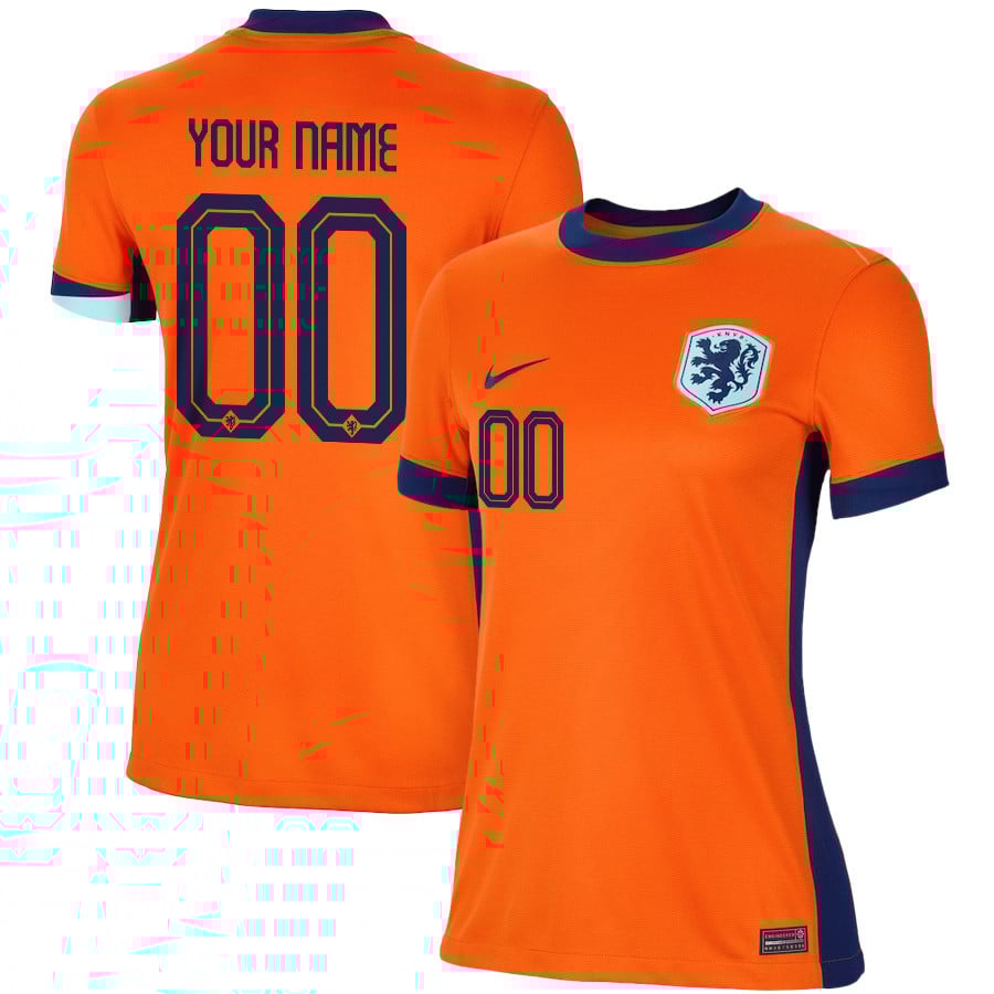 Netherlands National Team 2024/25 Home Custom WOMEN Jersey – Orange