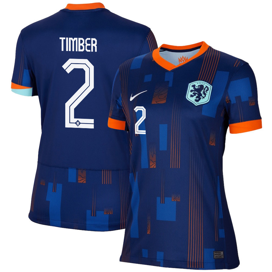 Jurrin Timber 2 Netherlands National Team 2024/25 Away WOMEN Jersey – Navy